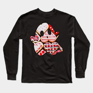 Valentines Heart Cookies Ghost Long Sleeve T-Shirt